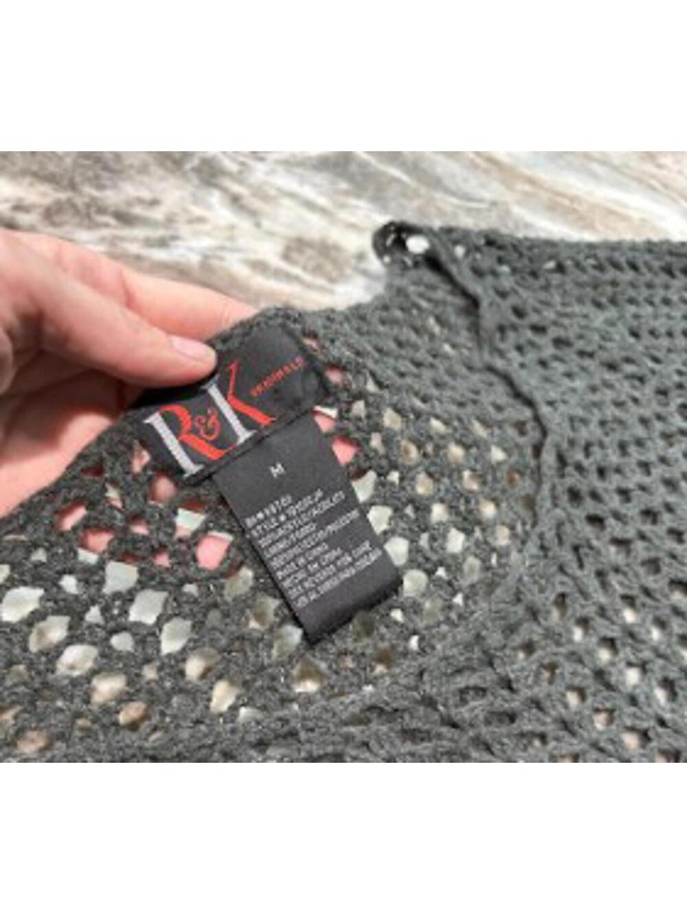 🖤 R & K Originals Charcoal Crochet Drama Dress M*Dark Academia/Romantic Goth - Picture 7 of 7